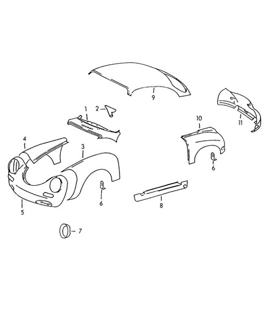 Diagram 802-000 Porsche Cayenne 3.6L 2007>> Body