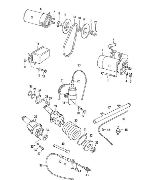 Diagram 901-005 Porsche 996 C2 3.6L 09/01-2005 Electrical equipment