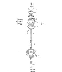 Einzelteile für Benzinpumpe (Modell: 1600, 1600 S, 1600 S90, 1600 C/SC) 356B / 356C 1960-1965 Einzelteile für Benzinpumpe (Modell: 1600, 1600 S, 1600 S90, 1600 C/SC) 356B / 356C 1960-1965