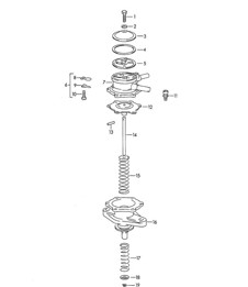 Einzelteile für Benzinpumpe (Modell: 1600, 1600 S, 1600 S90, 1600 C/SC) 356B / 356C 1960-1965 Einzelteile für Benzinpumpe (Modell: 1600, 1600 S, 1600 S90, 1600 C/SC) 356B / 356C 1960-1965