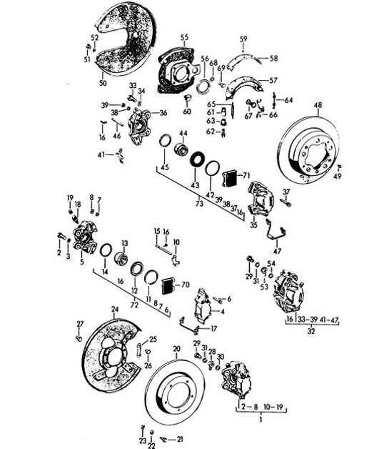 Diagram 602-010 Porsche 993 (911) TURBO S 1994-97 Wheels, Brakes