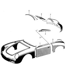 Exterior panelling / Wing / Rear (Model: ROADSTER CABRIO HARDTOP CARRERA 2000 GT/GS)  356B / 356C 1960-1965