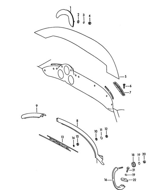 Diagram 809-005 Porsche Boxster 987 2.7L 2005 -08/08 Body