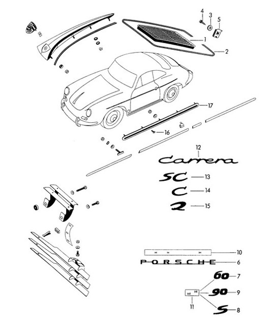Diagram 810-005 Porsche Cayenne 9PA (955) 2003-2006 Body