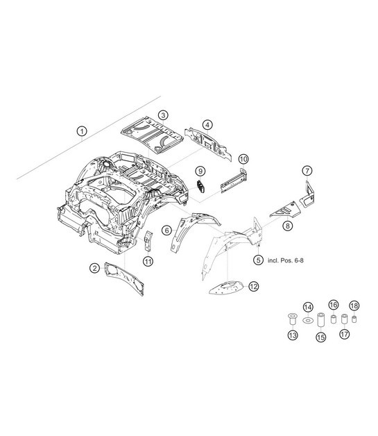 Diagram 8.8-04 Porsche 968 CS 3.0L 1993-95 Karosserie