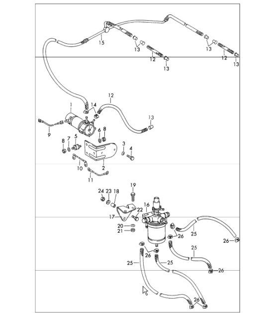 Diagram 201-05 Porsche Cayenne S 4.5L V8 2003>> Fuel System, Exhaust System