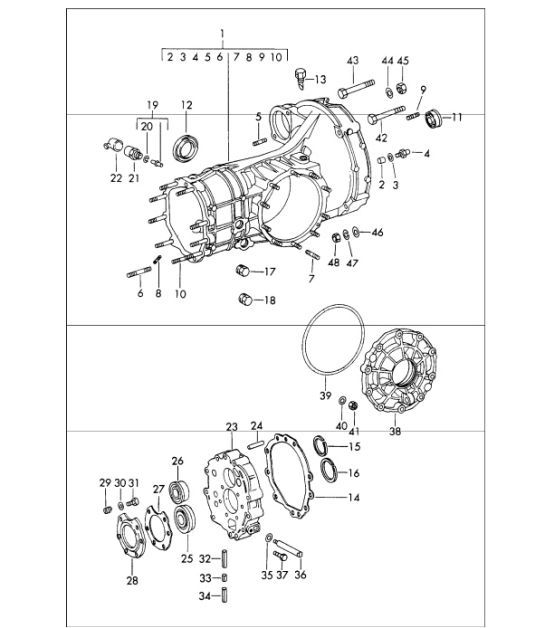Diagram 302-10 Porsche 996 C4 3.4L 1997-08/01 Trasmissione