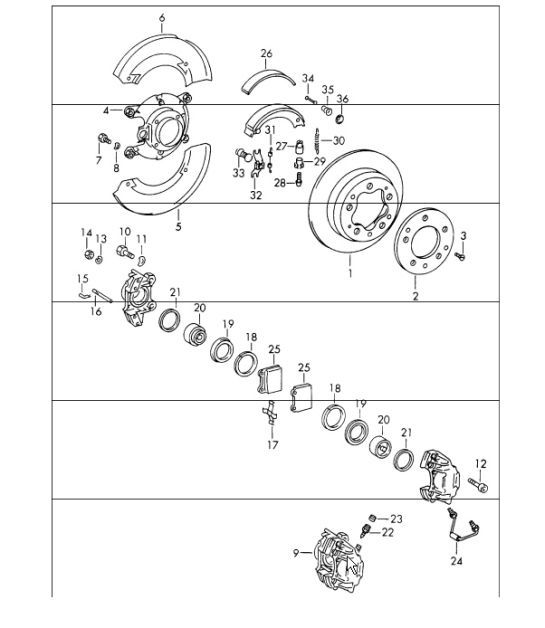 Diagram 603-00 Porsche Cayman S 3.4L 987C 2005-08 Wheels, Brakes
