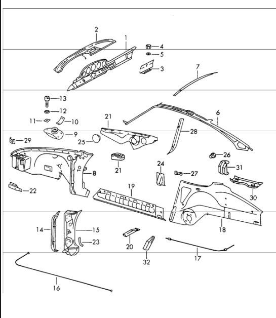 Diagram 801-20 Porsche Cayenne 3.2L V6 2003>> Body