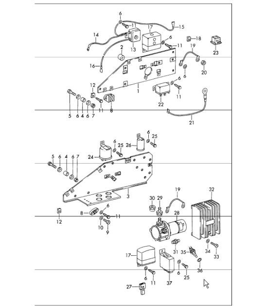Diagram 901-10 Porsche Boxster 718 2.0L PDK (300 ch) Équipement électrique