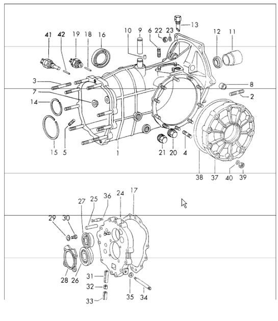 Diagram 307-00 Porsche 996 C4 3.4L 1997-08/01 Übertragung