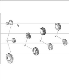 gear wheel sets for 4-speed transmission sportomatic for 911 T/E/S/ UPTO 1971 and 911 T-V 1972 ONWARDS gear wheel sets for 4-speed transmission sportomatic for 911 T/E/S/ UPTO 1971 and 911 T-V 1972 ONWARDS