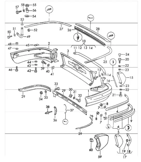 Diagram 802-05 Porsche 997 MKII Turbo 2009>> Karosserie