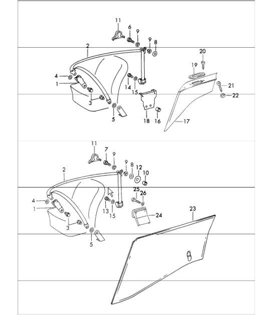 Diagram 812-05 Porsche 991 Carrera 2 3.0L (370 ch) Carrosserie