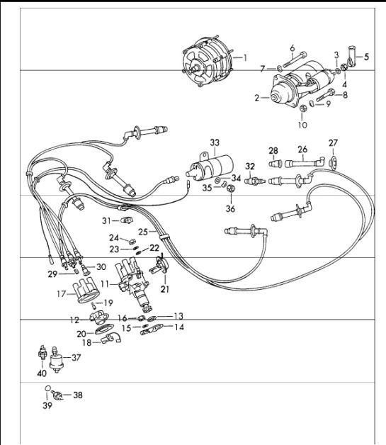 Diagram 901-00 Porsche Cayenne S 4.5L V8 2003>> Electrical equipment
