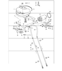 Fuel system front for cars with aluminium auxil. support 911 1974-77