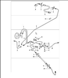 Brake lines for cars with brake booster 911 1974-77 Brake lines for cars with brake booster 911 1974-77