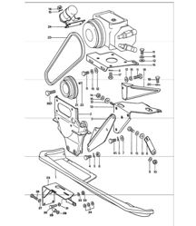Air conditioner, compressor driving mechanism mounting 911 1974-77 Air conditioner, compressor driving mechanism mounting 911 1974-77
