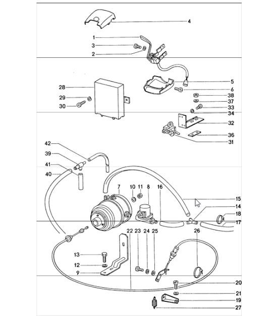 Diagram 909-00 Porsche 991 Carrera C2 3.4L (350 ch) Équipement électrique