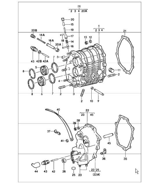 Diagram 302-05 Porsche Panamera Turbo S V8 4.8L Übertragung