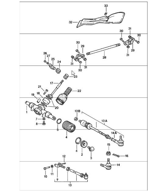 Diagram 403-00 Porsche 997 (911) MK2 2009-2012 Front Axle, Steering 
