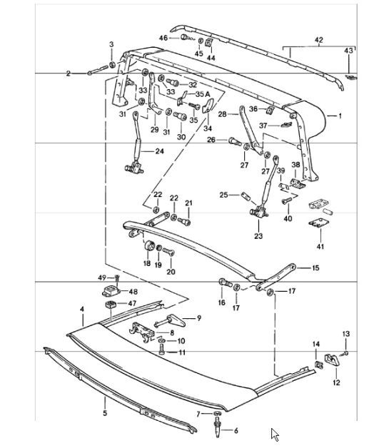 Diagram 811-12 Porsche Cayman GT4 RS Clubsport 2020-2024 Carrosserie