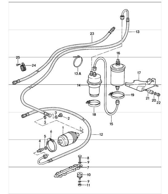 Diagram 201-10 Porsche Cayman 718C (982C) 2017>> Fuel System, Exhaust System