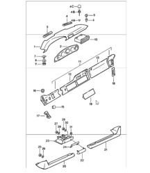 garniture de tableau de bord avec pièces d'installation 911 JUSQU'À 1985 garniture de tableau de bord avec pièces d'installation 911 JUSQU'À 1985