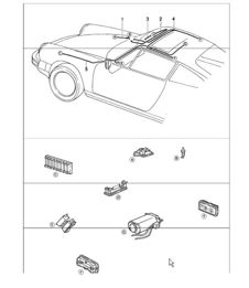 cablaggi: ANTERIORI luci interne vano bagagli, tettuccio apribile, comando capote elettrica 911 1984-86 cablaggi: ANTERIORI luci interne vano bagagli, tettuccio apribile, comando capote elettrica 911 1984-86