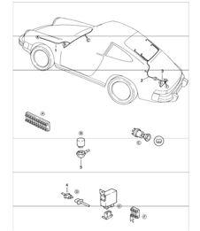 wiring harnesses: windscreen heating, rear window heating 911 1984-86