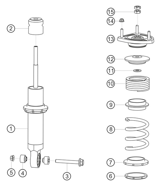 Suspension strut rear 911 (991) GT3 CUP 2016