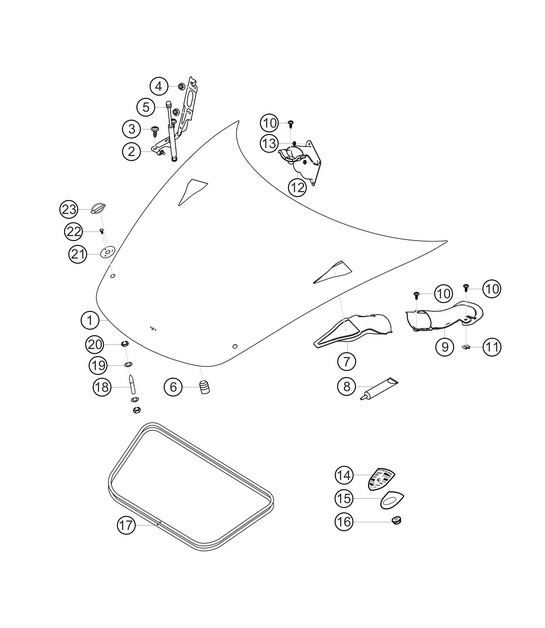 Diagram 8.8-07 Porsche 957 Cayenne 3.6L 2007-10 Karosserie