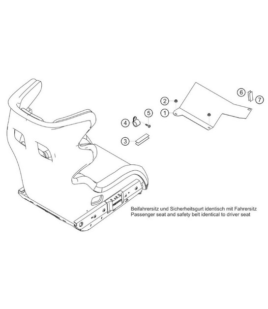 Option passenger seat 911 (991) GT3 CUP 2018 - 2019