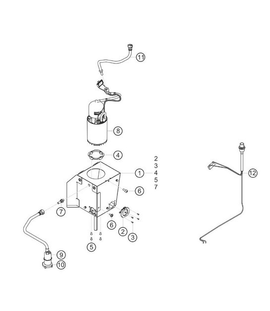 Diagram 2.2-02 Porsche Macan (95B) MK1 (2014-2018) Fuel System, Exhaust System