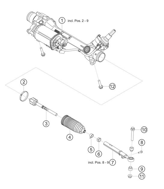 Diagram 4.4-07 Porsche 996 C4 3.6L 09/01-2005 Front Axle, Steering 