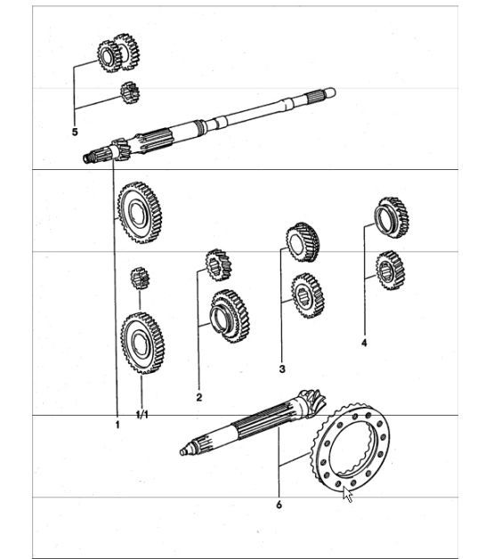 Diagram 303-00 Porsche 911 & 912 (1965-1989) Transmission