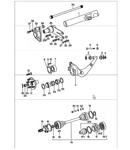 Diagram 501-00 Porsche Cayenne Turbo S V8 4.8L Benzina 550CV Asse posteriore