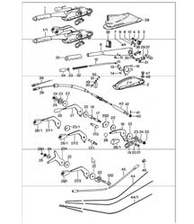 actuating lever, handbrake, manual throttle 911 TURBO 1975-77 actuating lever, handbrake, manual throttle 911 TURBO 1975-77