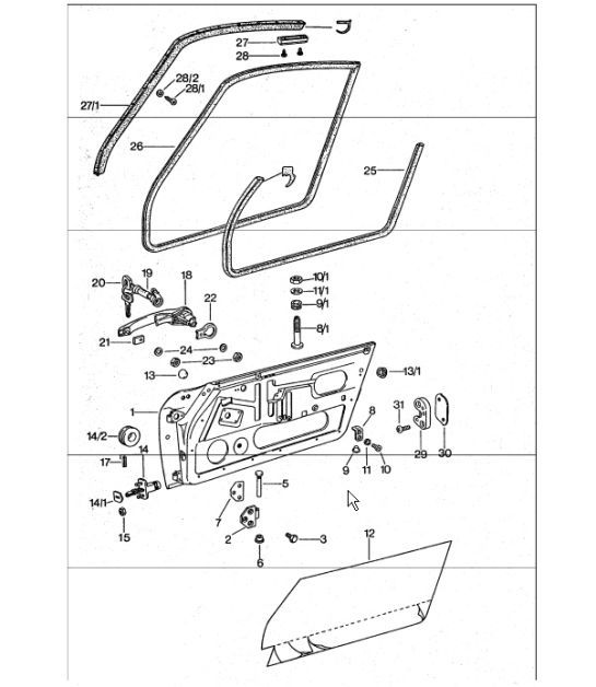 Diagram 804-00 Porsche 993 (911) TURBO 1994-96 Carrosserie