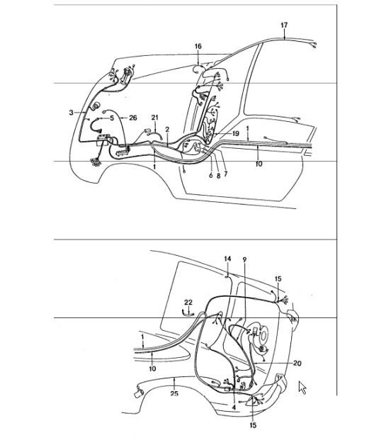 Diagram 902-20 Porsche 993 (911) C2 1994-97 Electrical equipment