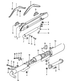 Impianto di scarico / Silenziatore di scarico 914-4/1,7 e 914-1,8V/1,8 1970-76 Impianto di scarico / Silenziatore di scarico 914-4/1,7 e 914-1,8V/1,8 1970-76