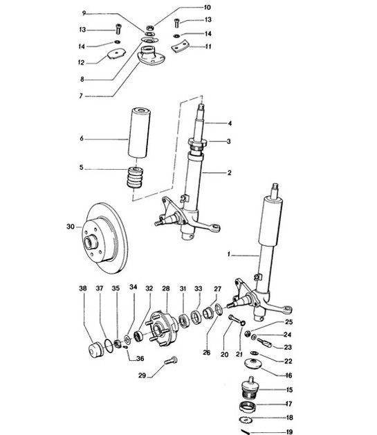 Diagram 402-000 Porsche 991 GT3 3.8L (475 ch) Essieu avant, Direction 