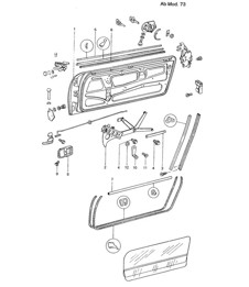 Door with installation parts 914  1973>> Door with installation parts 914  1973>>
