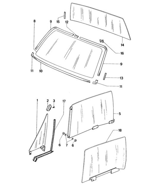Diagram 805-000 Porsche 993 (911) C4 1994-97 Body