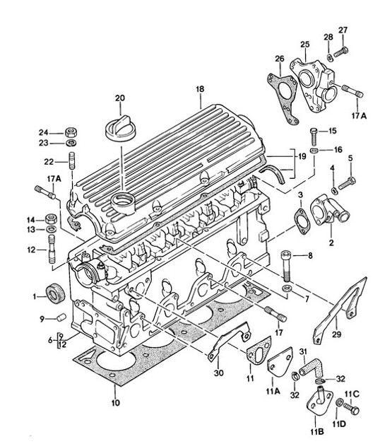 Diagram 103-000 Porsche 992 Carrera 2 GTS 3.6L 