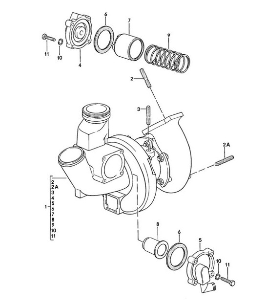 Diagram 202-025 Porsche 997 (911) MK1 2005-2008 Fuel System, Exhaust System
