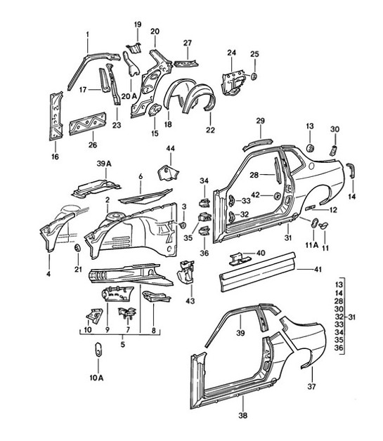 Diagram 801-015 Porsche Boxster T 718 2.0L PDK (300 Bhp) Body