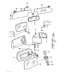 Buitenspiegel / Binnenspiegel / Zonneklep 924 1976-79