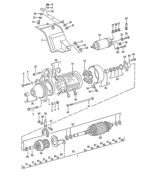 Diagram 902-010 Porsche 911 1974-83 Équipement électrique
