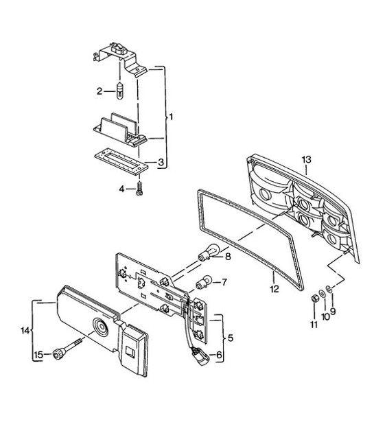 Diagram 905-010 Porsche 924 (1977-1988) Materiale elettrico